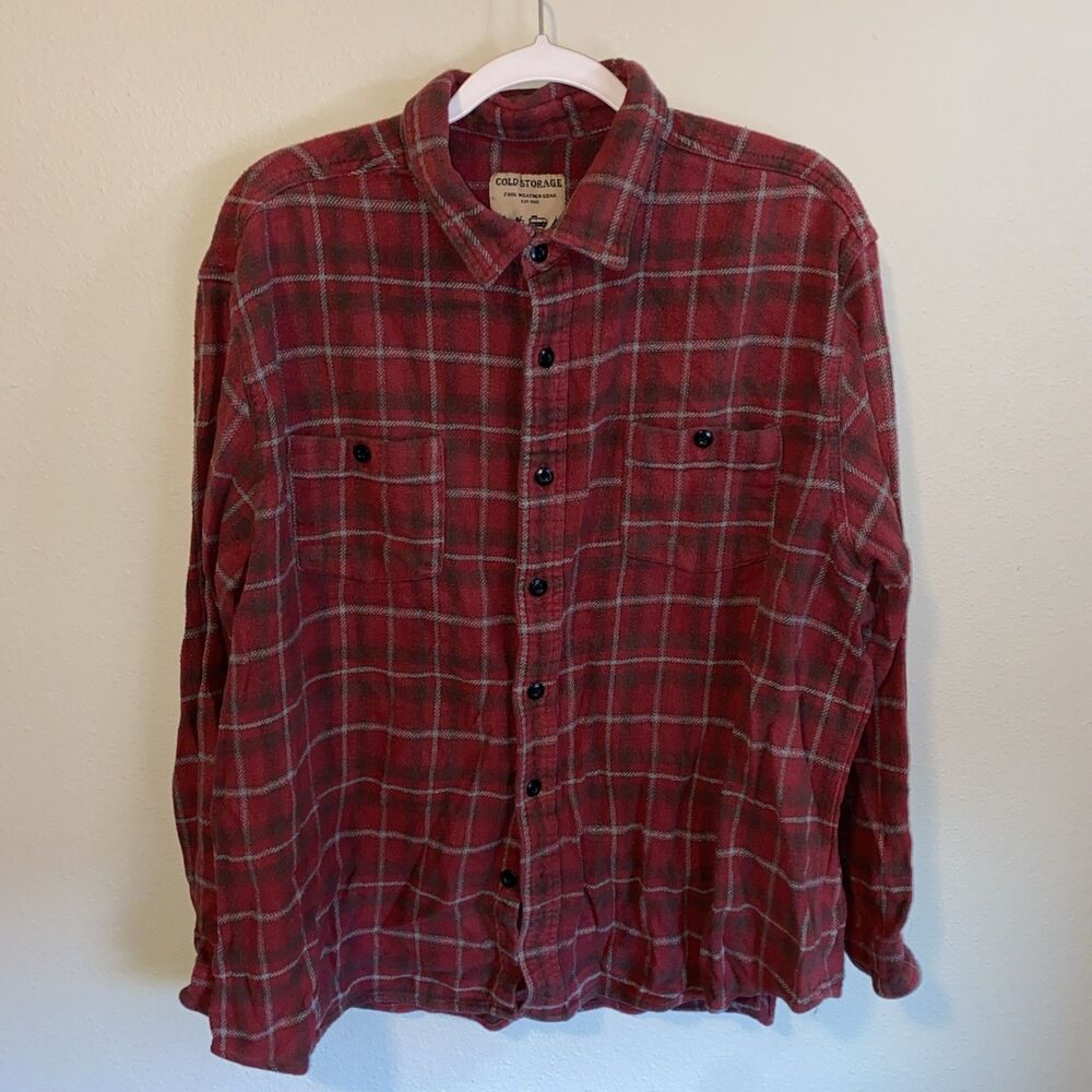 Cold Storage Men’s Flannel Red Plaid